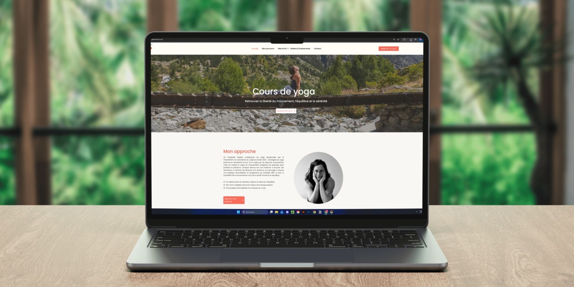 Création site web WordPress cours de yoga - site vitrine professeure yoga graphiste Normandie
