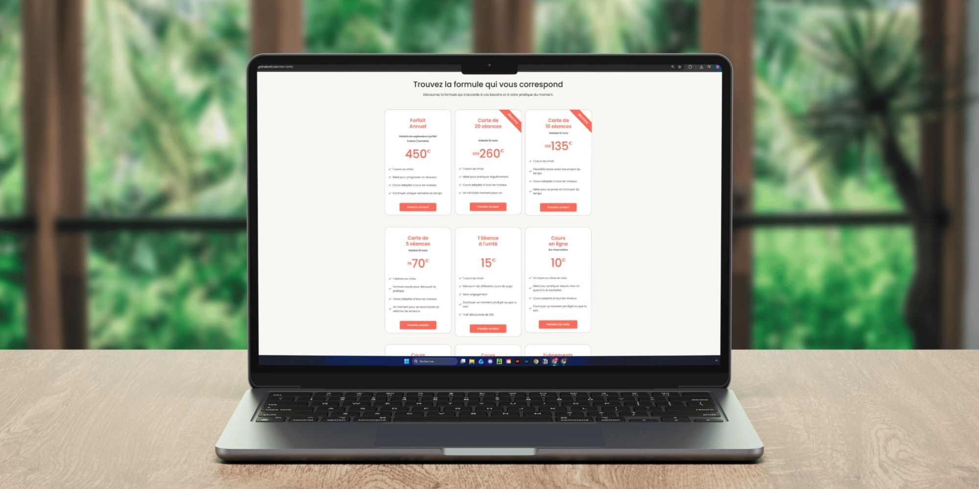 Création site web WordPress cours de yoga - site vitrine professeure yoga graphiste Normandie