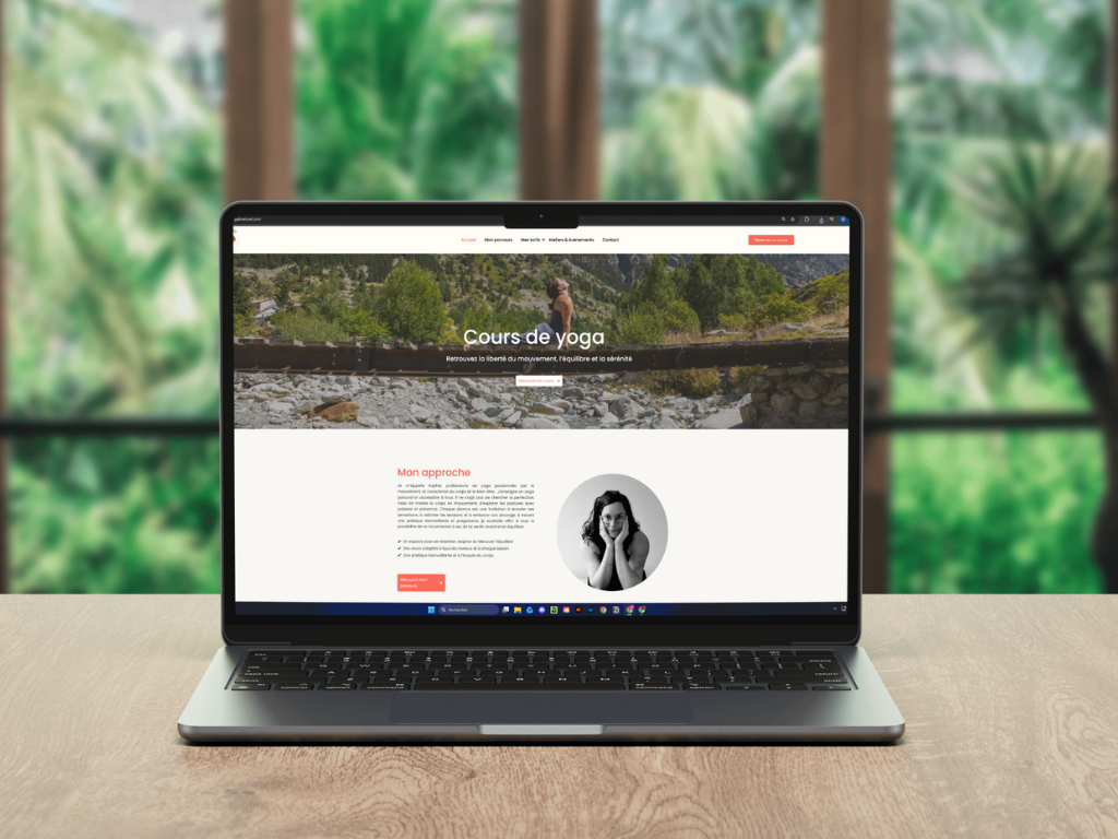 Création site web WordPress cours de yoga - site vitrine professeure yoga graphiste Normandie